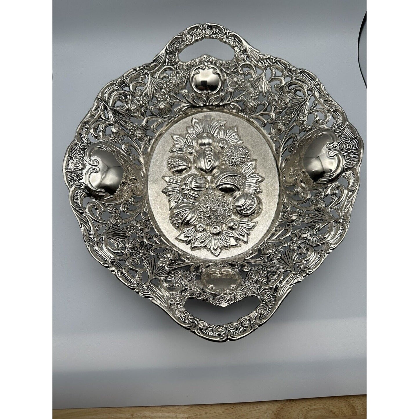 Decorative Handmade Rare Fruit Filagree Bowl made in Germany