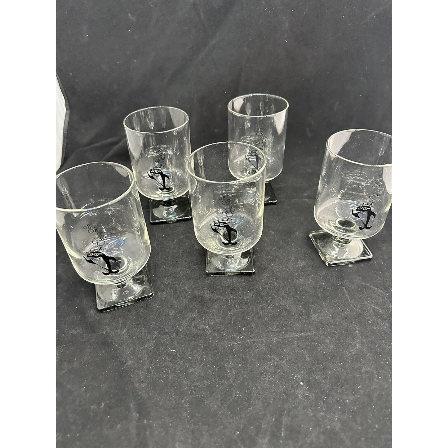 STARKIST Charlie Tuna Square Smoke Gray Pedestal Glasses