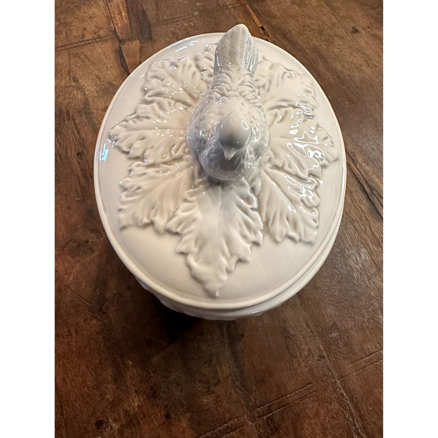 Vintage American Atelier @ Home Ironstone Pheasant Covered Bowl with lid. 5.5" #5442