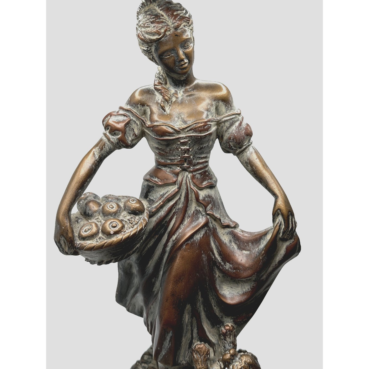 Austin Sculpture " Morning Walk" Woman and Dog Branded 1992