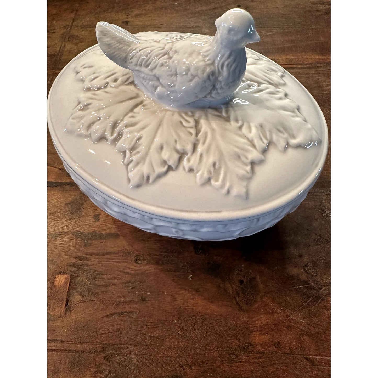 Vintage American Atelier @ Home Ironstone Pheasant Covered Bowl with lid. 5.5" #5442