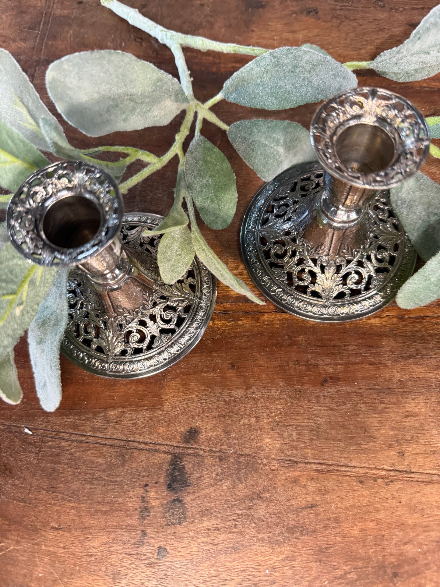 Forbes Silver Co. 1930's Pair of Candle Holders Patent>N 72882