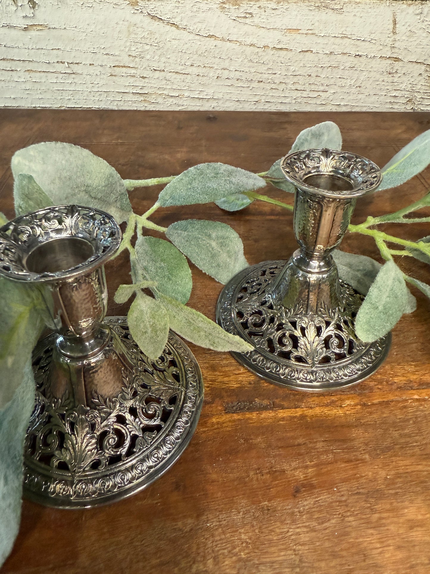 Forbes Silver Co. 1930's Pair of Candle Holders Patent>N 72882