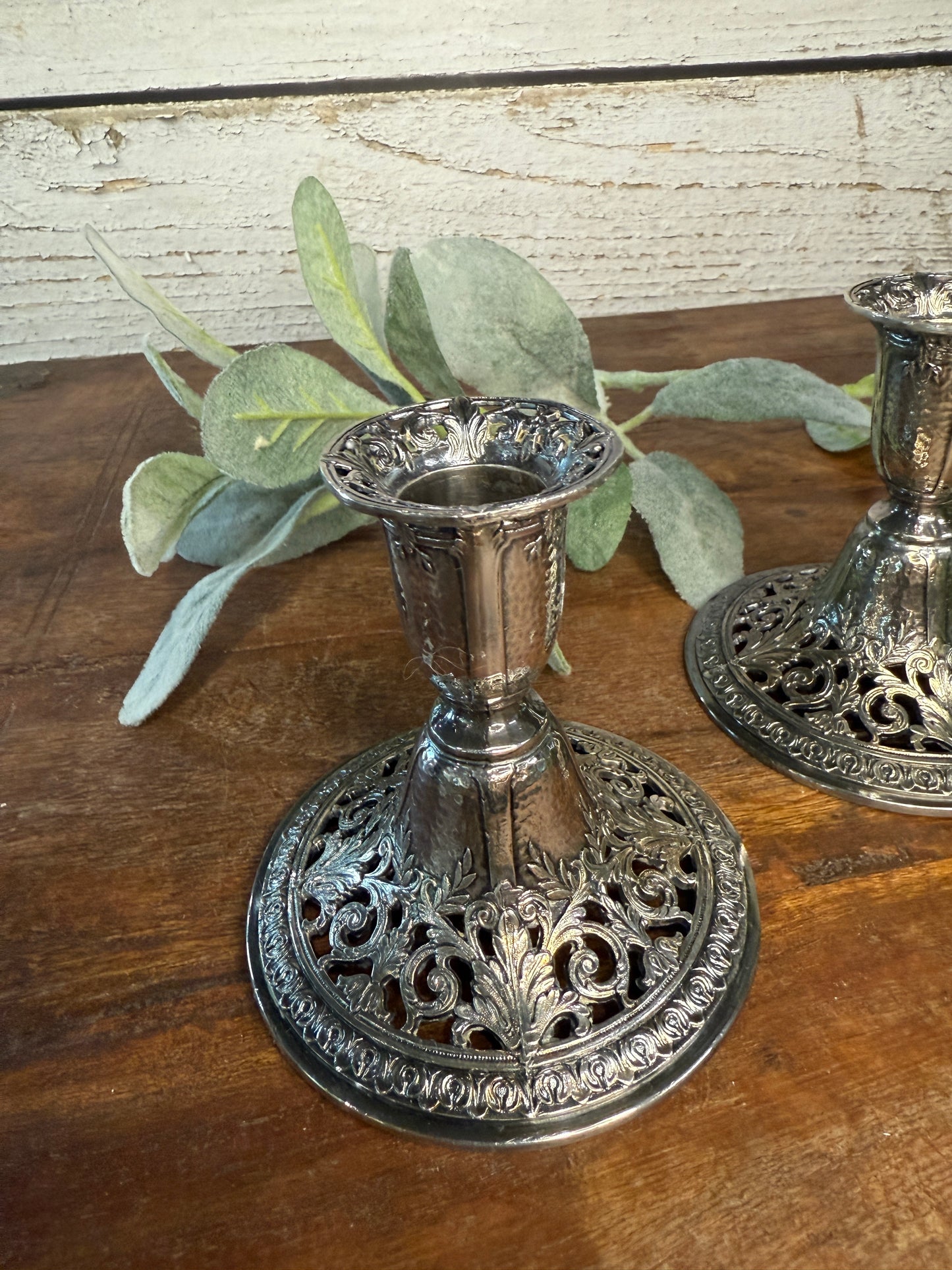 Forbes Silver Co. 1930's Pair of Candle Holders Patent>N 72882