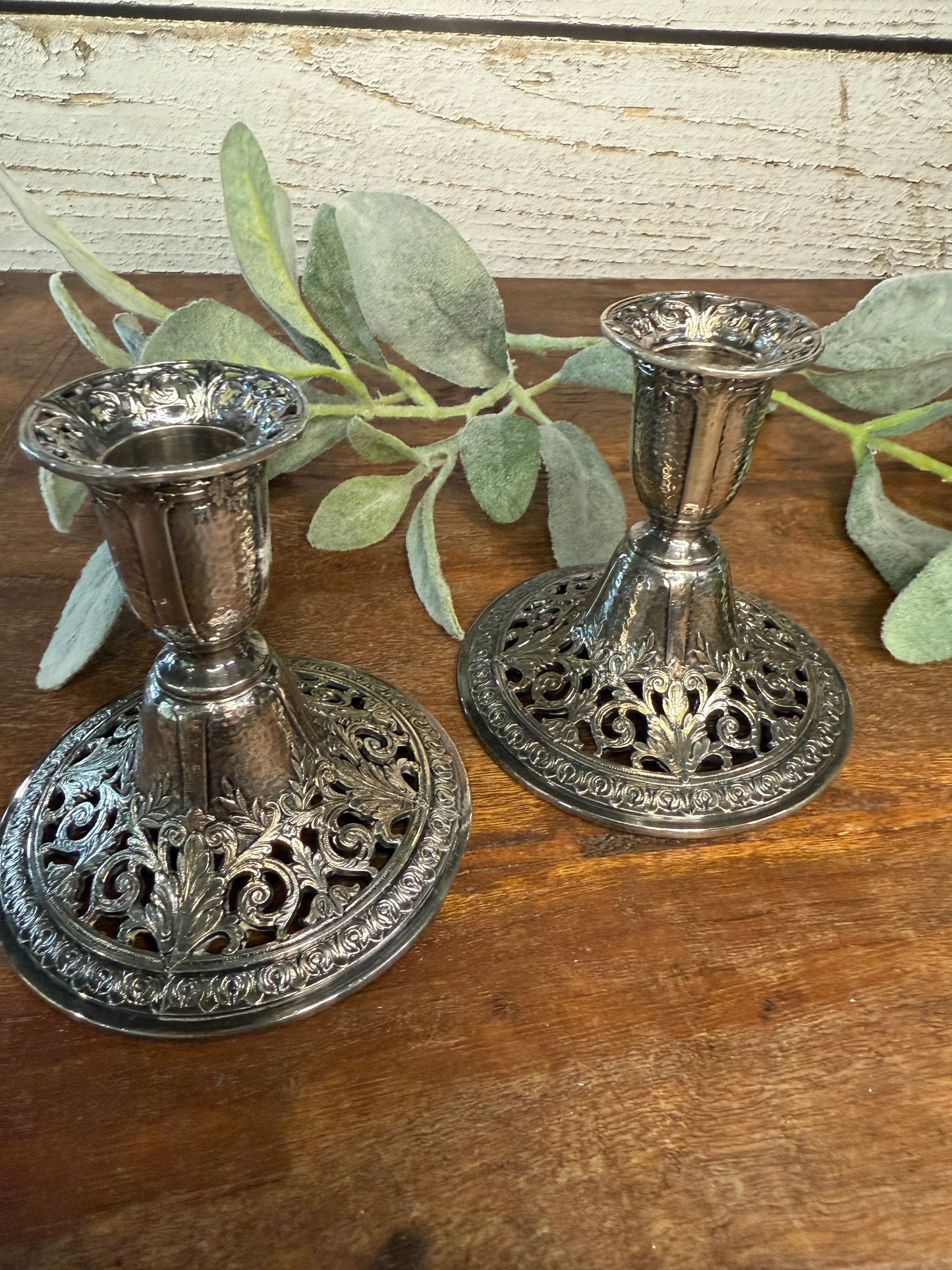 Forbes Silver Co. 1930's Pair of Candle Holders Patent>N 72882