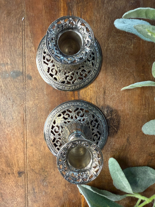 Forbes Silver Co. 1930's Pair of Candle Holders Patent>N 72882