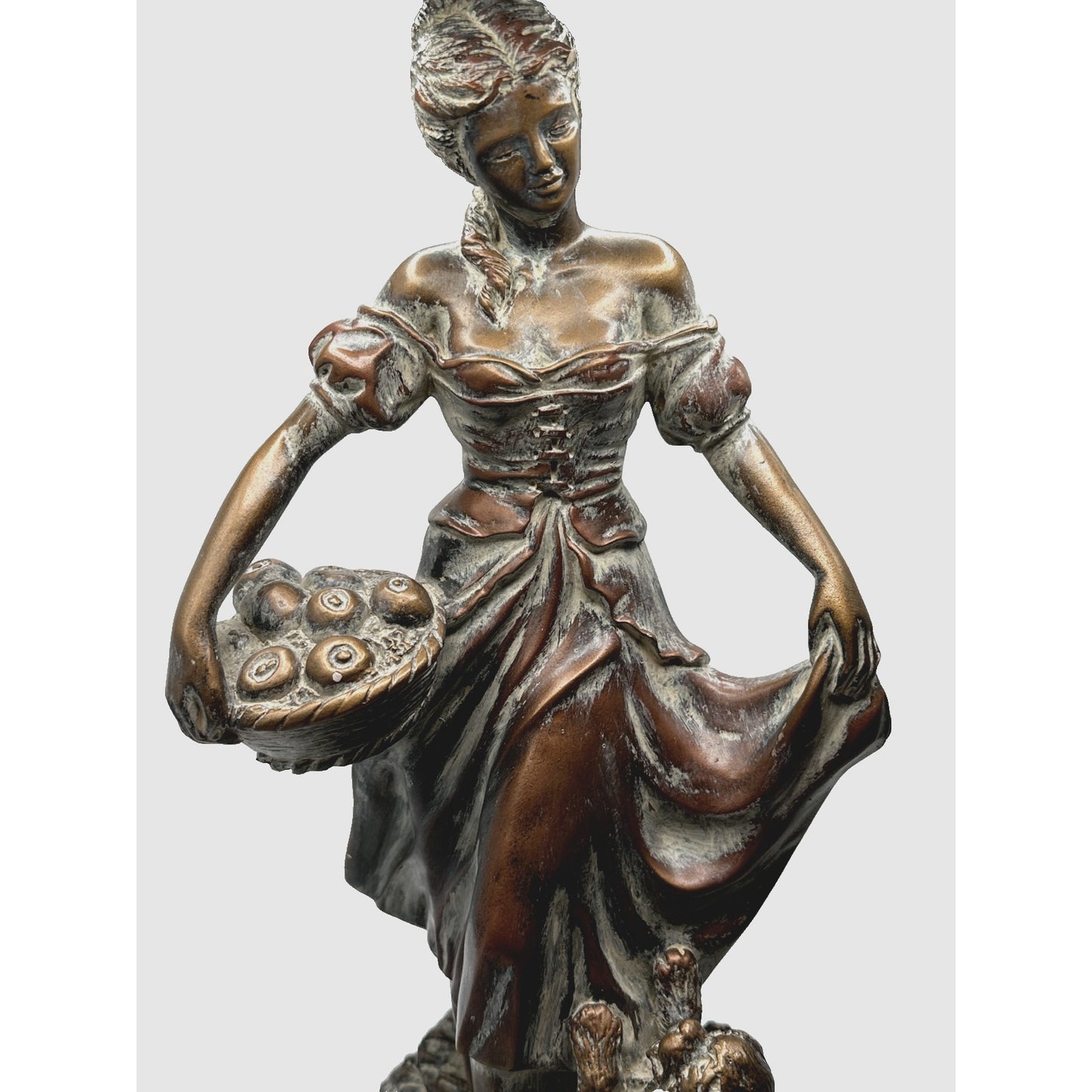 Austin Sculpture " Morning Walk" Woman and Dog Branded 1992