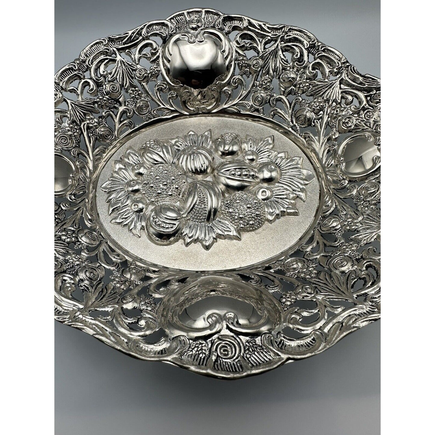 Decorative Handmade Rare Fruit Filagree Bowl made in Germany