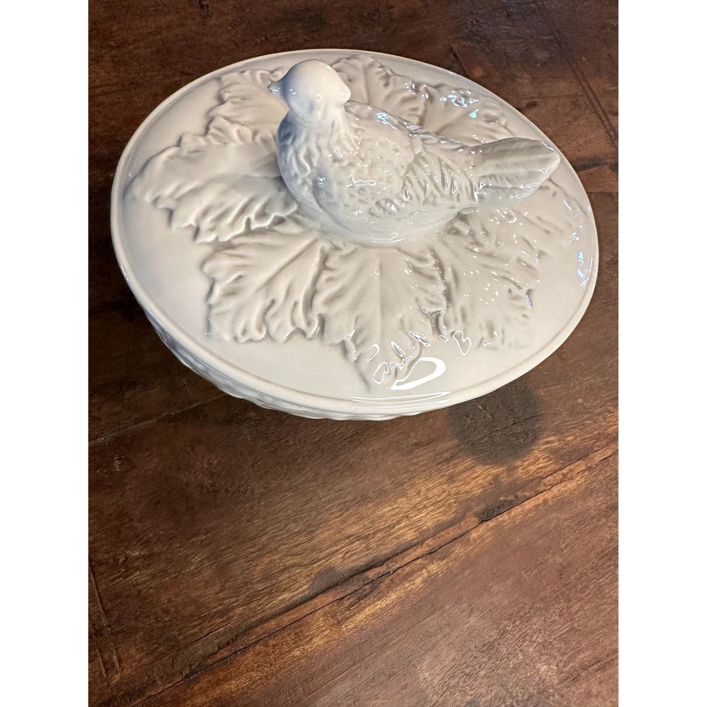 Vintage American Atelier @ Home Ironstone Pheasant Covered Bowl with lid. 5.5" #5442