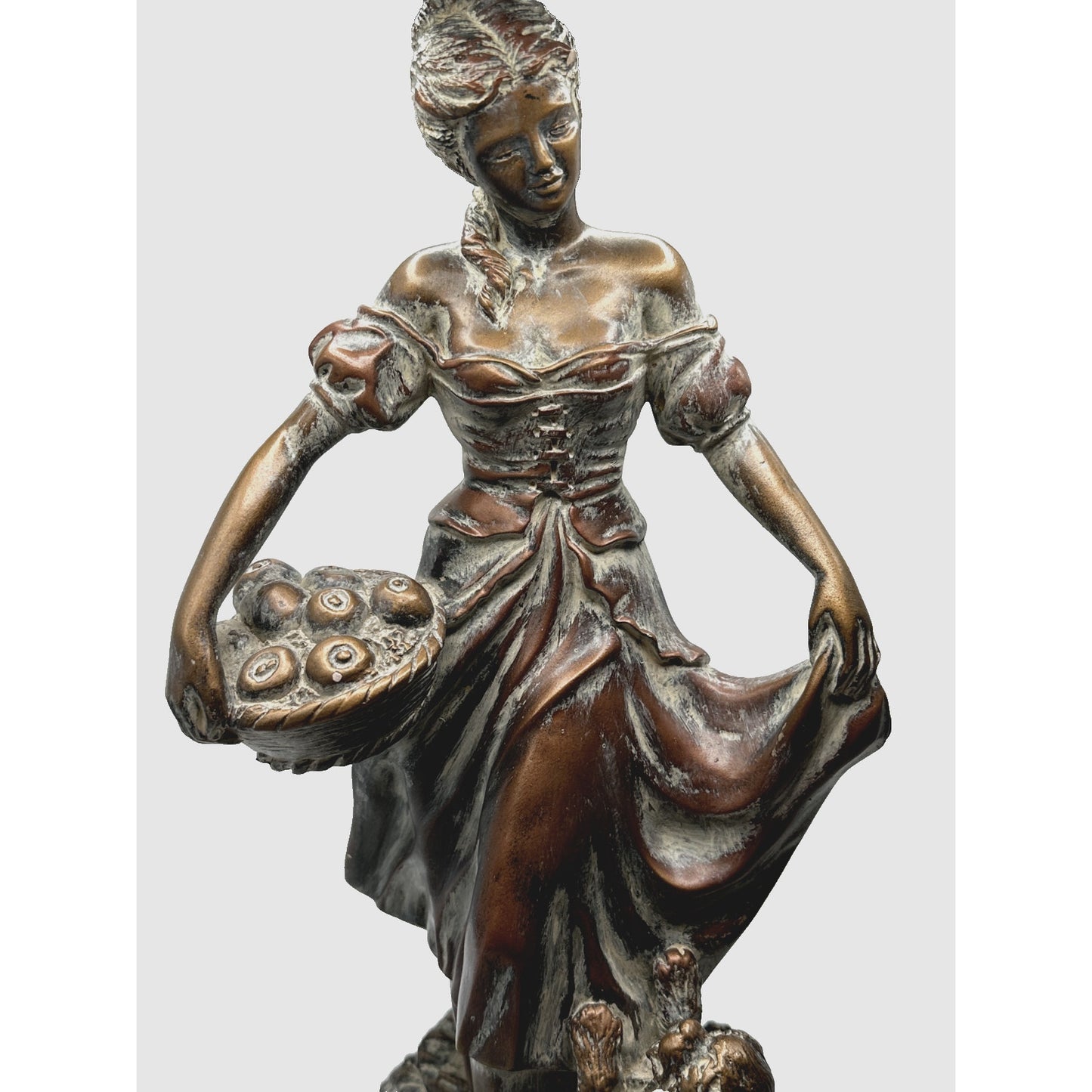 Austin Sculpture " Morning Walk" Woman and Dog Branded 1992