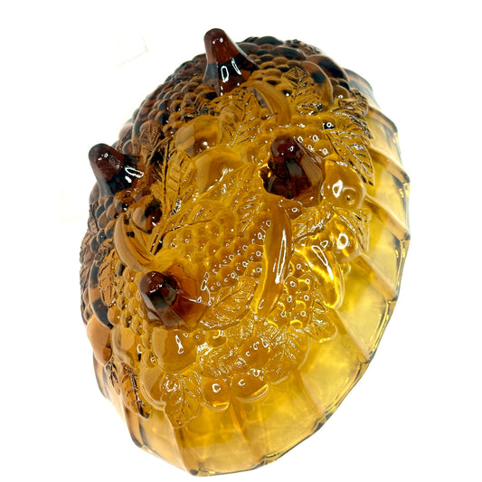 Carnival Glass Harvest Amber Fruit Bowl