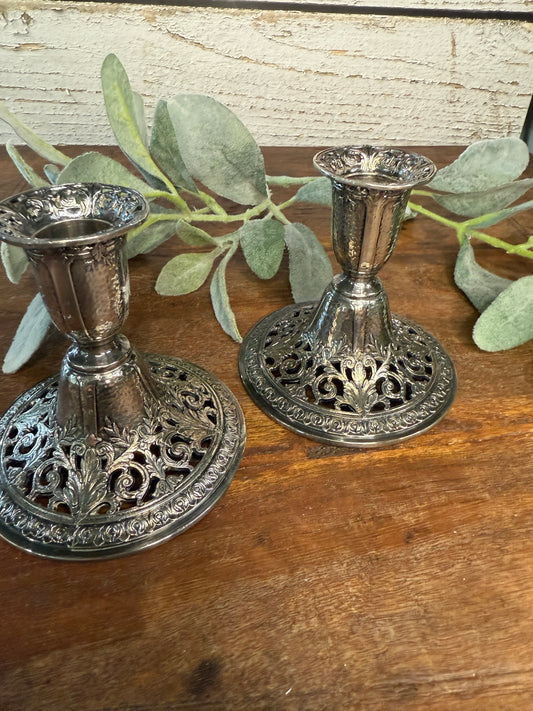 Forbes Silver Co. 1930's Pair of Candle Holders Patent>N 72882